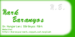 mark baranyos business card
